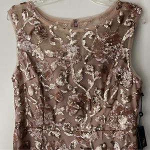 Adrianna papell pink and gold sequin dress
